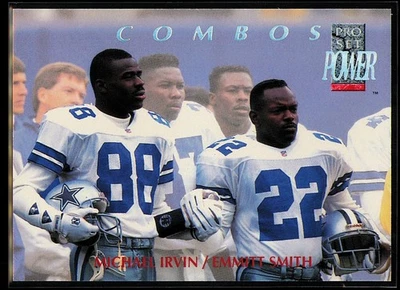 Emmitt Smith / Michael Irvin 1992 Pro Set Power Combos #5 Dallas Cowboys - Image 1 of 2