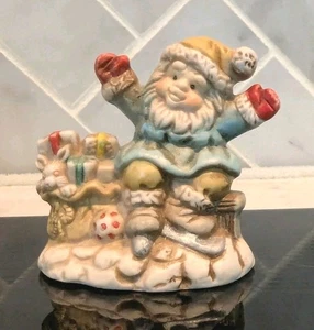 Christmas Snow Village Porcelain Miniature 2" Elf Figure Santas Helper Vintage  - Picture 1 of 3