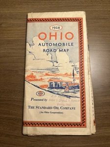 1928 Standard Oil Of Ohio SOHIO Road Map: Ohio USED - Picture 1 of 2