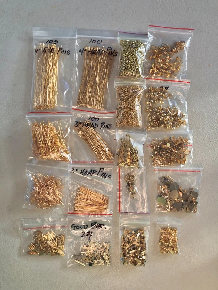 Suministros para hallazgos de joyas, lote de 18 para hacer joyas - tono dorado Foto 1 de 1