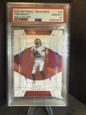 POP2! 2021 Panini National Treasures Tom Brady Silver Holo /25 PSA 10 LOW POP!! - Image 1 of 4