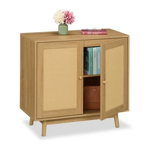 Aparador Mueble auxiliar Cómoda salón Mueble de cocina Aparador diseño de ratán - Imagen 1 de 9