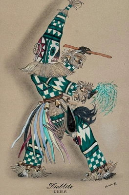 Artista Arredondo Ireme 1976 Abakuá Diablito Bailarín Gouache Obra de Arte Foto 1 de 4