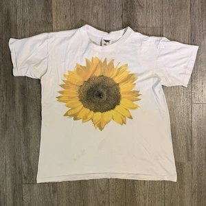 Camisa Artística Girasol Studio Q Vintage Años 90 Puntada Única RARA Talla Grande Blanca - Imagen 1 de 9