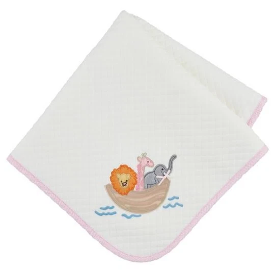Manta acolchada Mud Pie Baby Girl rosa Noah's Ak talla 34" x 28" NUEVA Foto 1 de 1
