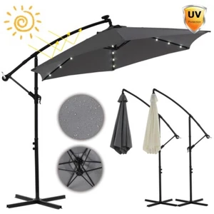 Sonnenschirm Sonnenschutz Ampelschirm Kurbelschirm Ø300 - 350cm LED Gartenschirm - Bild 1 von 24