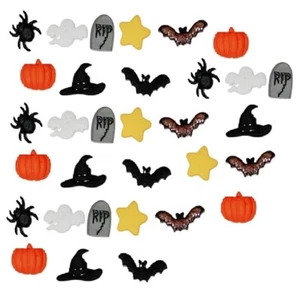 Happy Fright Night Tiny - Botones de Shelly - Halloween - Chatarra de costura artesanal - Imagen 1 de 2