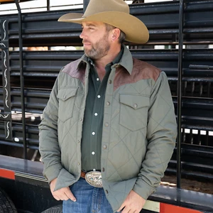 Chaqueta camisa de trabajo Resistol para hombre - verde musgo R4F207-R005 - Imagen 1 de 3