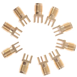 10x 1.6mm SMA Female Jack Solder Nut Edge PCB Clip Straight Mount RF Connect`sf - Photo 1/12