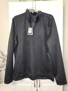 Under Armour Golf Storm Fleece Men Large Black Heathered 1/4 Zip Pullover NWT$75 - Picture 1 of 4