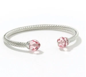 💎Touchstone Crystal Bracelet Cuff Rose Rhodium 2 1/2” New Condition - Picture 1 of 7