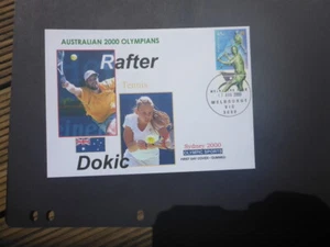 TENNIS SYDNEY 2000 STAMP & TENNIS POSTMARK PRIVATE  FDC  PAT RAFTER & DOKIC - Picture 1 of 1