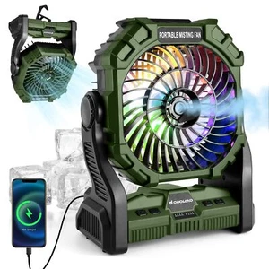 Ventilador de niebla portátil 10400 mAh ventilador de camping con luz Rgb y batería de tanque de agua de 250 ml - Imagen 1 de 7