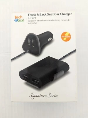 Tech & Go! Front & Back Seat Car Charger 4-port  - Image 1 of 2