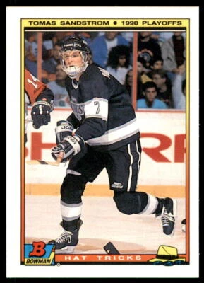 1990 Bowman  #21 Tomas Sandstrom - Los Angeles Kings - Image 1 of 2