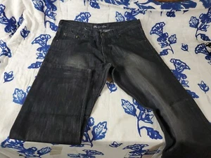 Y2K Grunge Brooklyn Express Black Jeans Mens 40X34 Jeans Baggy Fit Cross Nice+ - Picture 1 of 5