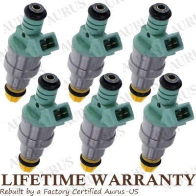 Inyectores de combustible Bosch 6x OEM para 91-99 BMW 323i 323is 325i 325is 525i 525it M3 I6 Foto 1 de 4