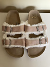 John Lewis Size 8 Shimmer Sandals Bn Strappy Fur Detail Double Straps *Pls Read