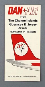 DAN AIR CHANNEL ISLANDS GUERNSEY & JERSEY AIRLINE TIMETABLE SUMMER 1979 - Picture 1 of 3