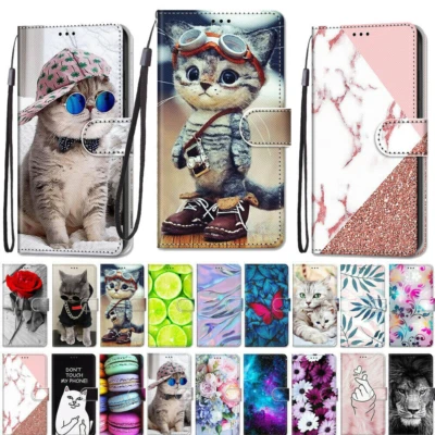 Marble Cat Flower Wallet Phone Case For Honor 90 Magic 5 6 Pro X7 X8 X6 X9A X5 - Image 1 of 4