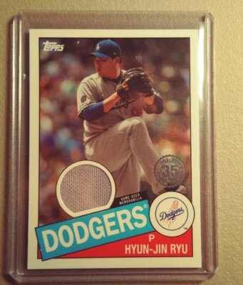 HYUN-JIN RYU 2020 Topps SERIES 1 * 1985 TOPPS RELIC * DODGERS  - Image 1 of 2