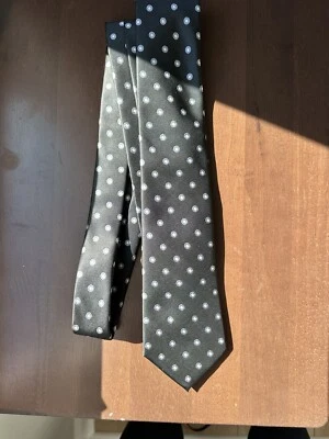 Gravata masculina com alforje padrão geométrico circular, preta/azul  - Imagem 1 de 3