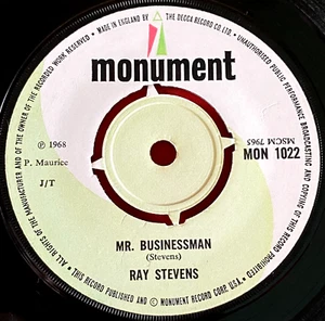 Ray Stevens Mr Businessman 7" UK ORIG 1968 Monument b/w Face The Music VINYL - Picture 1 of 6