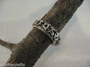 Tibetischer Buddhismus Om Mani Padme Hum Dorje silber verstellbarer Ring - Bild 1 von 5