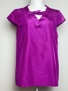 Kate Spade Mariel Womens Silk Top Fushia Size Medium Cap Sleeve Lined - Picture 1 of 13