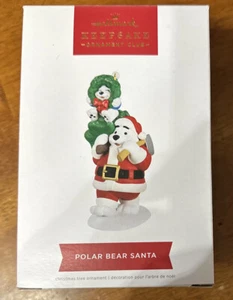 Hallmark Keepsake 2022 Polar Bear Santa Xmas ORNAMENT CLUB EXCLUSIVE SOUND *NEW - Picture 1 of 3