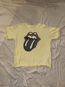 Rolling Stones gelbes Gepardenzunge Shirt Größe Medium lizenziert - Bild 1 von 5