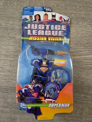 Justice League Mission Vision 5" Traje Negro Superman Nuevo Sellado de Fábrica 2006 Foto 1 de 3