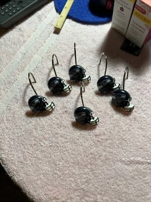 NFL Seattle Seahawks Football Helmet Shower Curtain 6 Hook Rings - Image 1 of 4