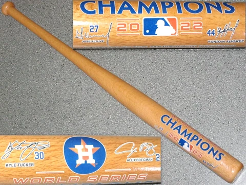 HOUSTON ASTROS~2022 WORLD SERIES CHAMPIONS~MINI BASEBALL BAT w/PLAYER SIGNATURES Cover