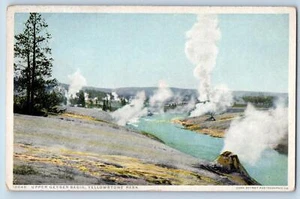 Postal de la década de 1920 Upper Geyser Basin River Overview Yellowstone Park Wyoming WY - Imagen 1 de 2