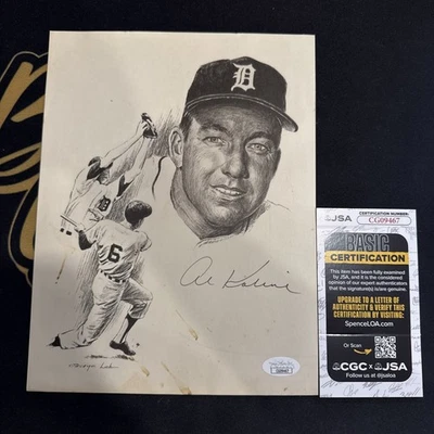 Al Kaline Signed George Loh 8x10 Print Auto JSA COA Detroit Tigers - Image 1 of 4
