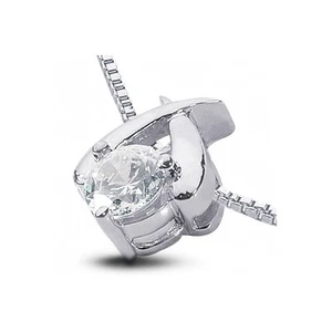 0.43ct G/SI1 Round Natural Certified Diamond Platinum Classic Solitaire Pendant - Picture 1 of 3