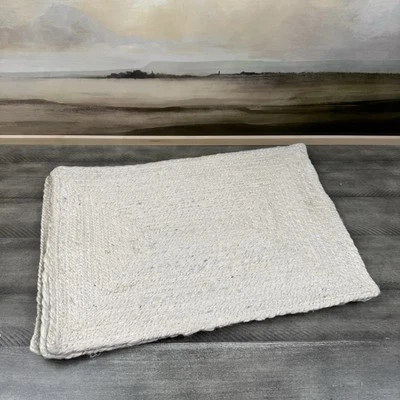 Pottery Barn Colton Jute Rectangular Placemats Set Of 4 Ivory NWT - Image 1 of 4