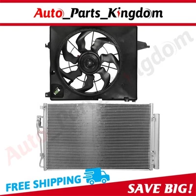 Kit de ventilador de refrigeración condensador de CA eléctrico para Hyundai Santa Fe Kia Sorento 2010-2013 Foto 1 de 4