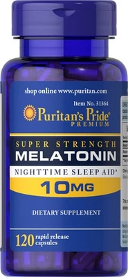 Puritan's Pride Melatonin 10 mg - 120 Capsules - Image 1 of 4