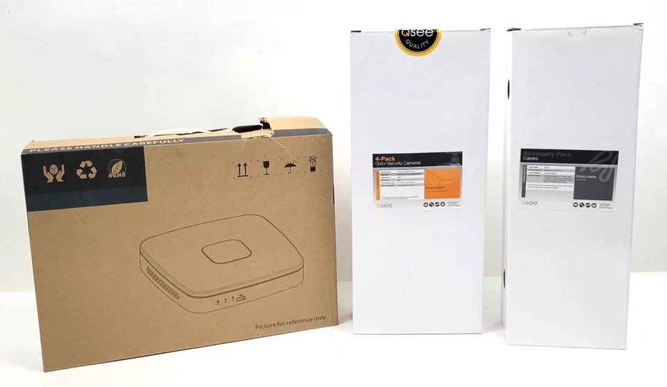 Grabadora DVR de seguridad Q-See de 1 TB QC524 -4E81 / 4X 9702B adaptador de cables para cámaras Foto 1 de 4