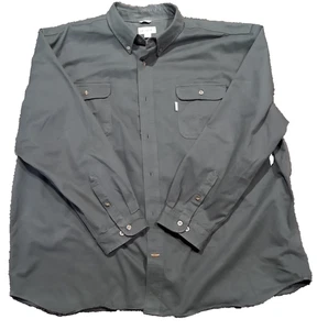 Carhartt Canvas Shirt Men's 4XL Heavyweight Green Button Down Workwear - Picture 1 of 6