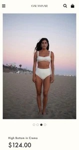 Galamaar White High Bottom Swimsuit Small High Waist LA Garmentory Womens SSENSE - Picture 1 of 11