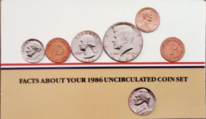 1986 US Mint Set No Envelope but Rest Intact PD Philadelphia Denver Mints - Picture 1 of 7