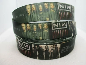 Nine Inch Nails NIN Band on 1" Grosgrain Ribbon ~YOUR CHOICE 5/10 Yards (Music) - Picture 1 of 3