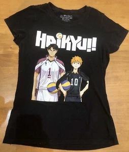 ✅LOT! of 2 Haikyu!! Shirts Men’s Small Short Sleeve Black Anime Crunchyroll - Picture 1 of 7