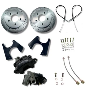 1963-1987 Chevy C10 Rear Disc Brake Conversion Kit Black E-Brake Calipers 5x5 - Picture 1 of 6