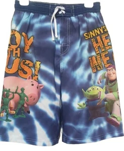 Disney Pixar Toy Story 3 Boys Swimwear Swim Trunks Size 8 Woody Buzz Kids New - Picture 1 of 7