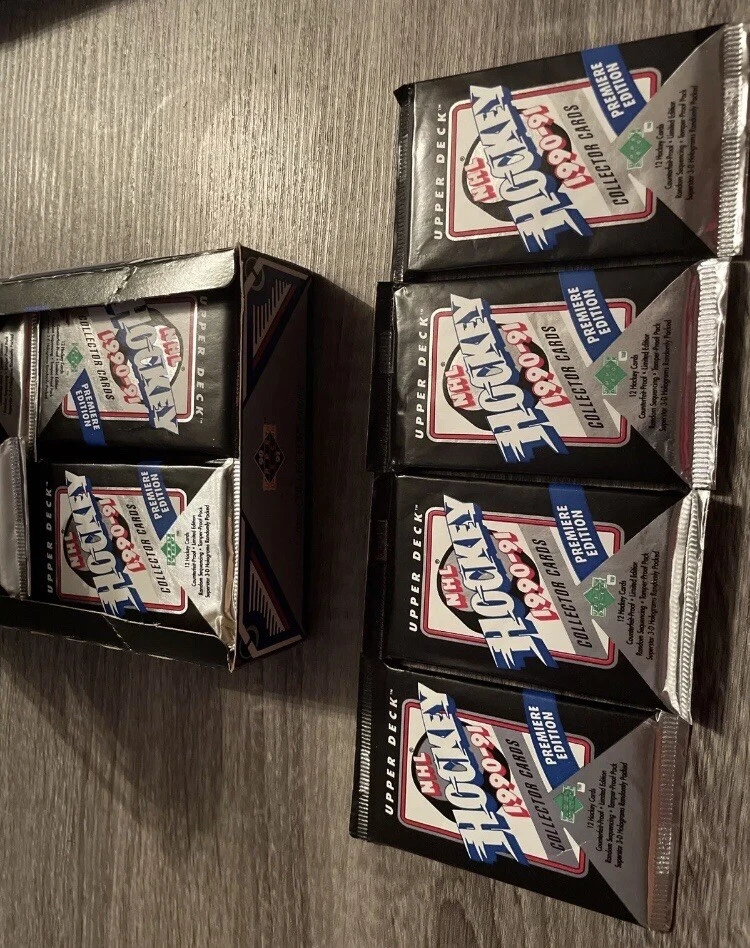 Paquete de 4 hockey de cubierta superior 1990-91 sellado de fábrica Foto 1 de 1