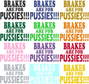 BRAKES ARE FOR PUSSIES!!! ~ DECAL / STICKER - Picture 1 of 13